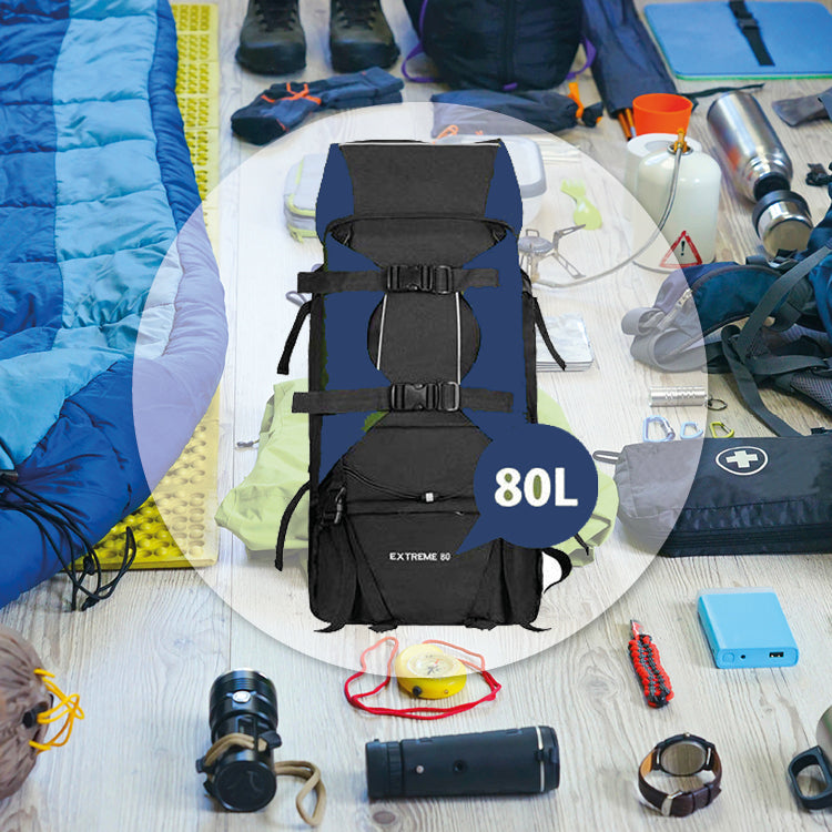 Trekking Rucksack 80L - Drachenrippe (dunkelblau)