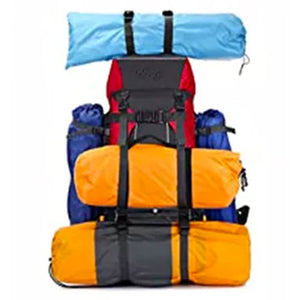 große Wanderrucksack, Trekkingrucksack 80L, Großes Fassungsvermögen,  maximalen Tragekomfort, Interner ALU- Rahmen, Wasser abweisend, Wasserdicht, Integrierter Regenüberzug, Farbe: dunkelblau, hellblau, rot, schwarz. 7-Stufen-Anpassung für eine Vielzahl von Körpergrößen für Männer, Frauen und Jugendliche.