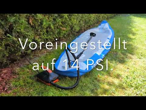 Elektrische Doppel- SUP Luftpumpe mit voreingestellter PSI-Auto-Off-Funktion, 20 PSI, 6 Luftpumpenadapter zum Aufpumpen von SUP-Paddle-Board, Kajak, Booten, Flößen, Schwimmbad